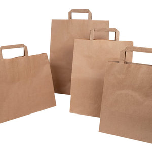 PAPIER DRAAGTASSEN BRUIN LARGE 32x17x27CM x 250 ST