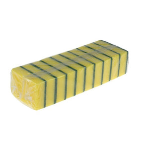 SCHUURSPONS GROOT GROEN/GEEL 14x9CM x 10 ST