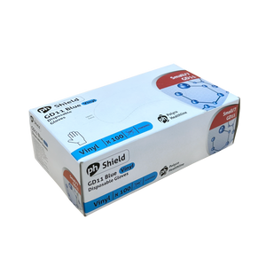 BLAUW VINYL HANDSCHOENEN S x 100 ST