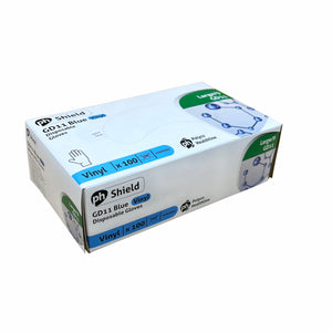 BLAUW VINYL HANDSCHOENEN L x 100 ST