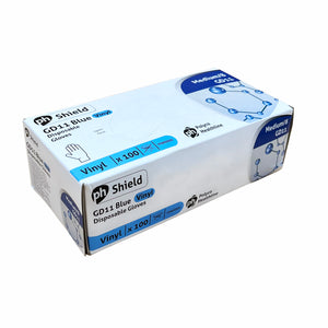 BLAUW VINYL HANDSCHOENEN M x 100 ST